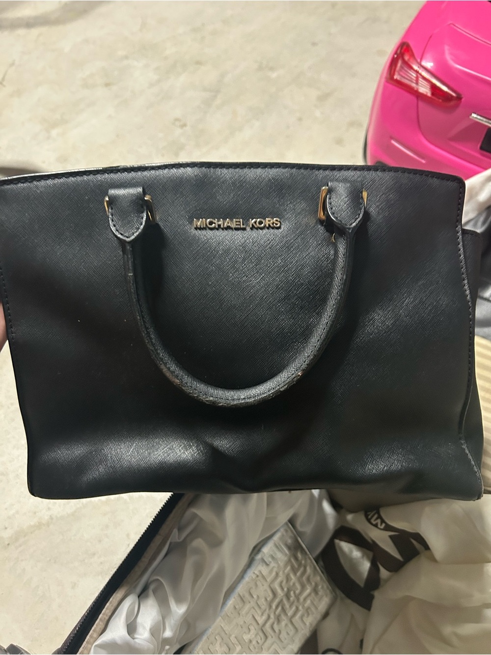 Michael Kors Black Leather Satchel